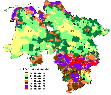 Verteilung der guten und schlechten Böden im Land